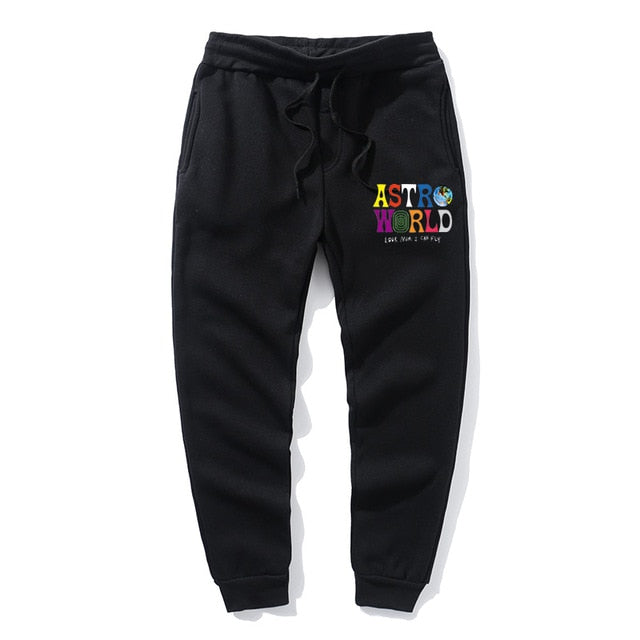 Quality Fleece trousers TRAVIS SCOTT ASTROWORLD Letter Printed Women Men Jogging Pants Hip hop Streetwear Men SweatpantS
