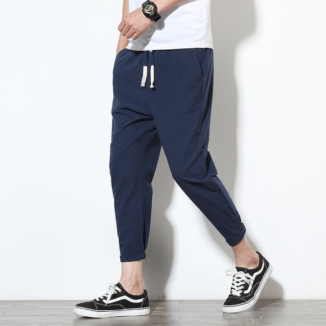 Men's Casual Pants Cotton Hip Hop Ankle-Length Men Pencil Pants Black ArmyGreen Fashion Casual Trousers Male 2019 New Hot sale